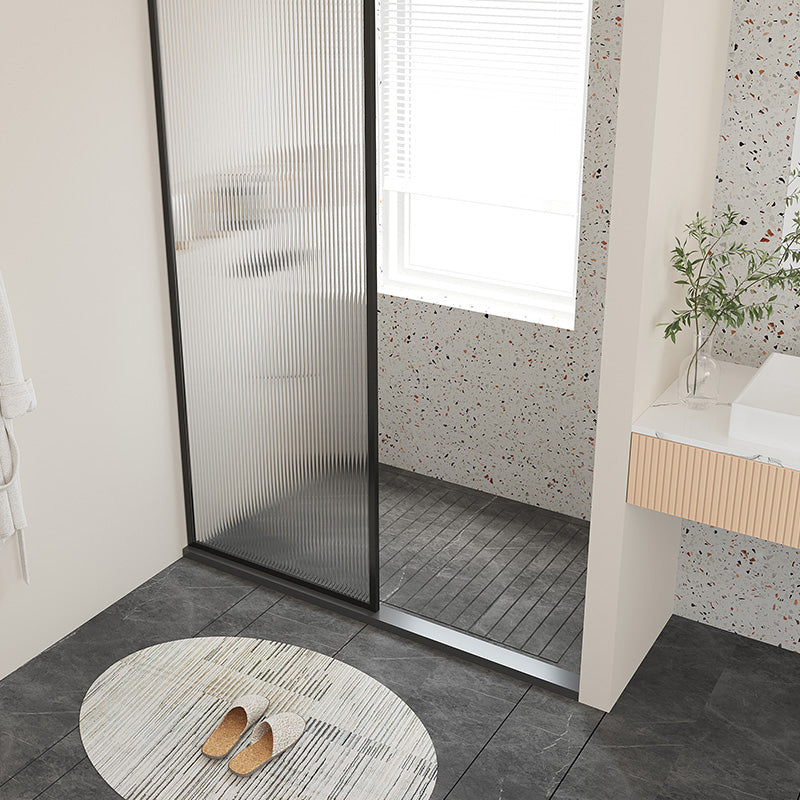 Half Partition Fixed Panel Black Full Frame Waterproof Shower Screen Clearhalo 'Bathroom Remodel & Bathroom Fixtures' 'Home Improvement' 'home_improvement' 'home_improvement_shower_tub_doors' 'Shower and Tub Doors' 'shower_tub_doors' 'Showers & Bathtubs' 6850685