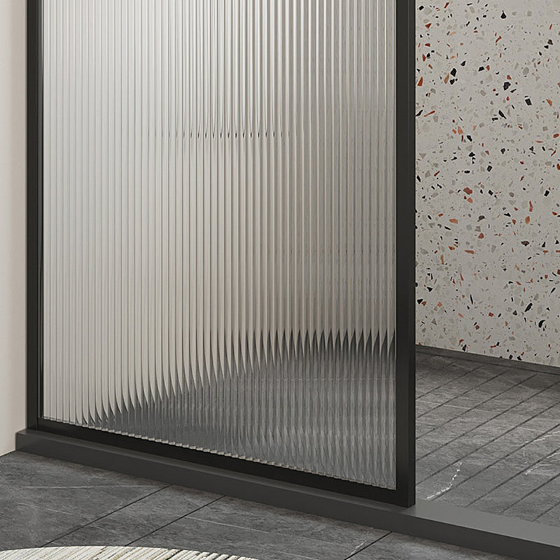 Half Partition Fixed Panel Black Full Frame Waterproof Shower Screen Clearhalo 'Bathroom Remodel & Bathroom Fixtures' 'Home Improvement' 'home_improvement' 'home_improvement_shower_tub_doors' 'Shower and Tub Doors' 'shower_tub_doors' 'Showers & Bathtubs' 6850692