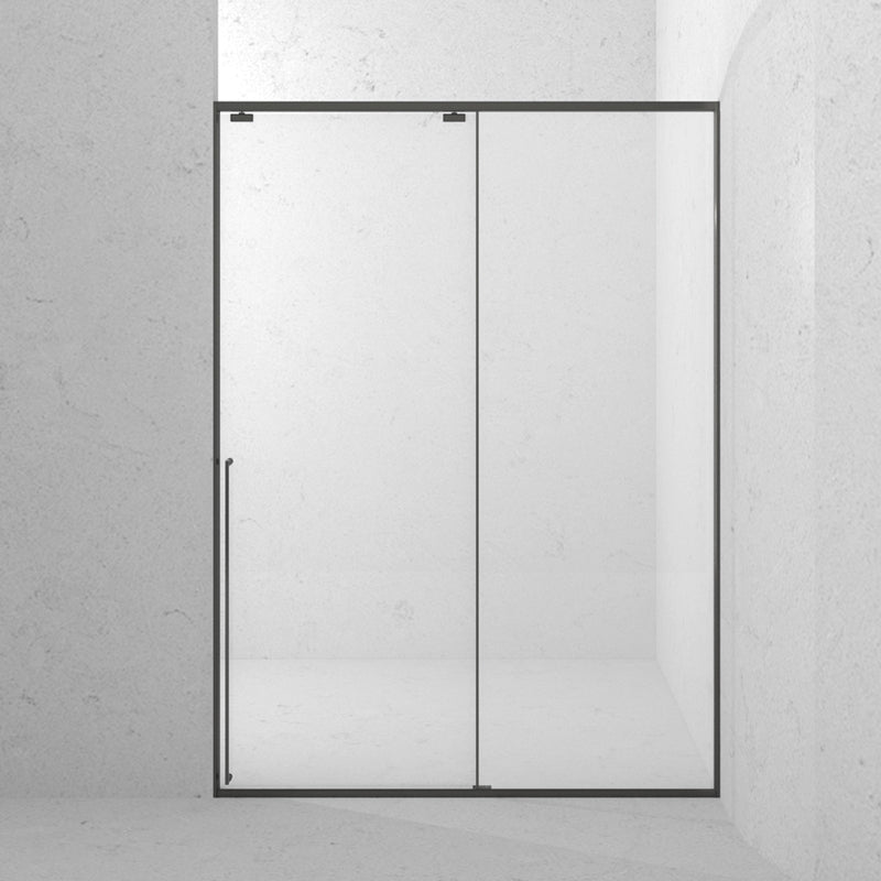 Gray Semi Frameless Narrow Bezel Single Sliding Glass Shower Door Right Clearhalo 'Bathroom Remodel & Bathroom Fixtures' 'Home Improvement' 'home_improvement' 'home_improvement_shower_tub_doors' 'Shower and Tub Doors' 'shower_tub_doors' 'Showers & Bathtubs' 6850724