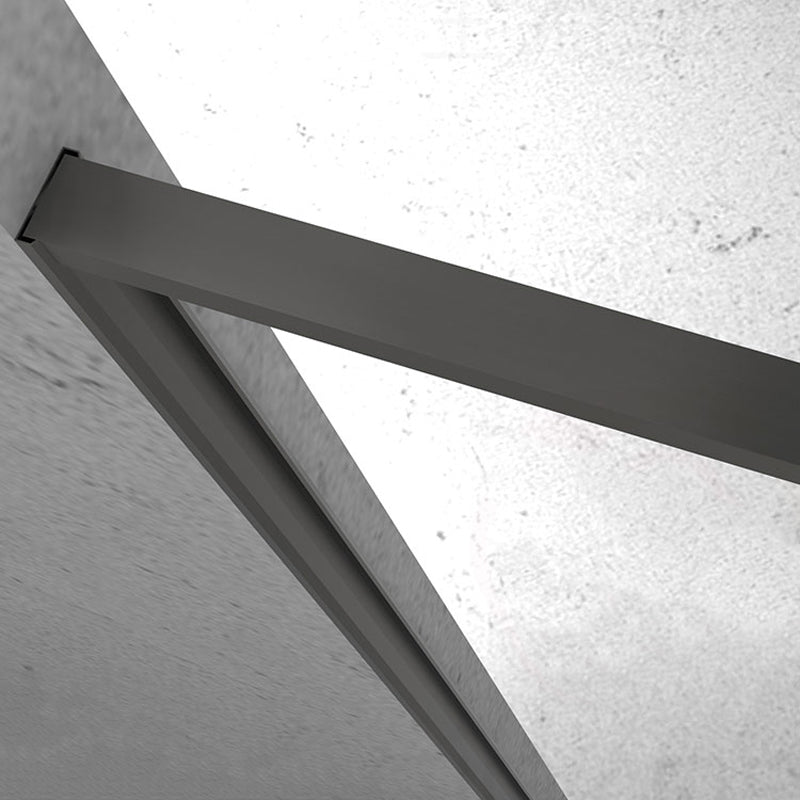 Gray Semi Frameless Narrow Bezel Single Sliding Glass Shower Door Clearhalo 'Bathroom Remodel & Bathroom Fixtures' 'Home Improvement' 'home_improvement' 'home_improvement_shower_tub_doors' 'Shower and Tub Doors' 'shower_tub_doors' 'Showers & Bathtubs' 6850730