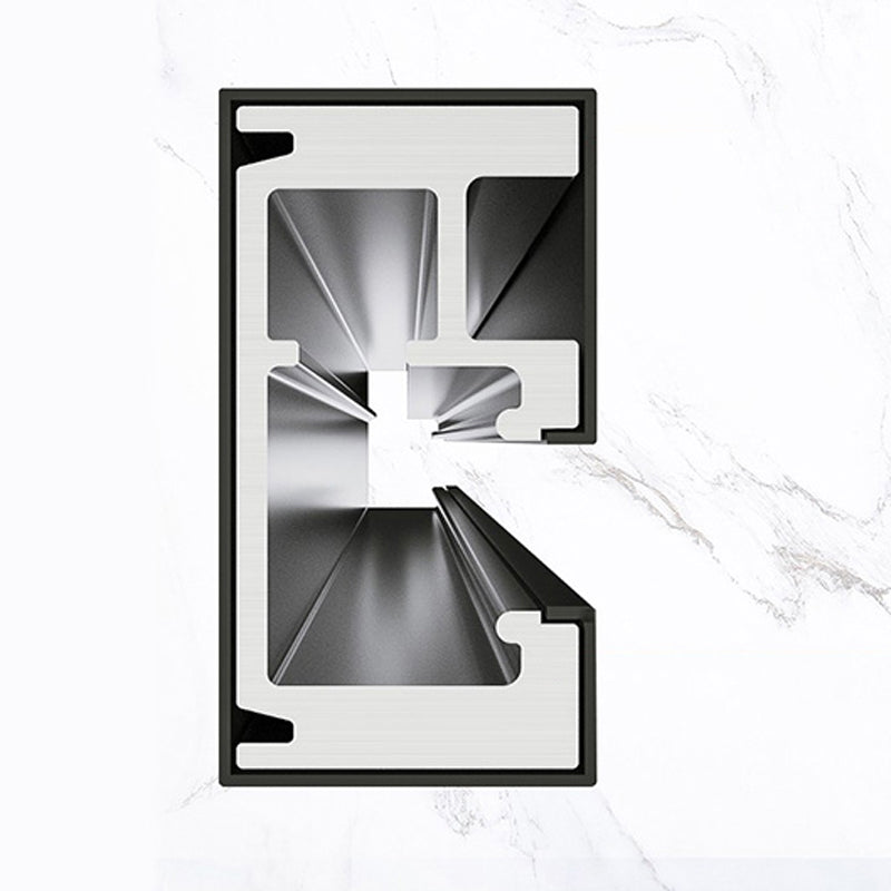 Black Stainless Steel Narrow Frame Semi Frameless Single Swing Shower Door Clearhalo 'Bathroom Remodel & Bathroom Fixtures' 'Home Improvement' 'home_improvement' 'home_improvement_shower_tub_doors' 'Shower and Tub Doors' 'shower_tub_doors' 'Showers & Bathtubs' 6850797