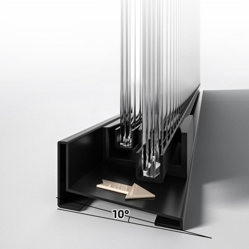 Black Stainless Steel Narrow Frame Semi Frameless Single Swing Shower Door Clearhalo 'Bathroom Remodel & Bathroom Fixtures' 'Home Improvement' 'home_improvement' 'home_improvement_shower_tub_doors' 'Shower and Tub Doors' 'shower_tub_doors' 'Showers & Bathtubs' 6850804