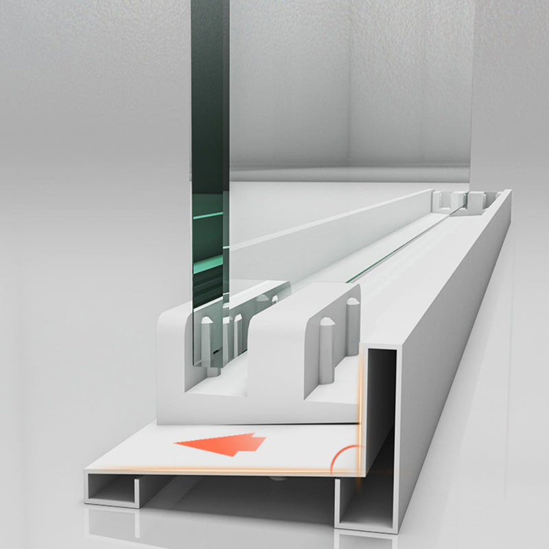 White Double Sliding Shower Door with Semi Frameless 304 Stainless Steel Frame Clearhalo 'Bathroom Remodel & Bathroom Fixtures' 'Home Improvement' 'home_improvement' 'home_improvement_shower_tub_doors' 'Shower and Tub Doors' 'shower_tub_doors' 'Showers & Bathtubs' 6850909