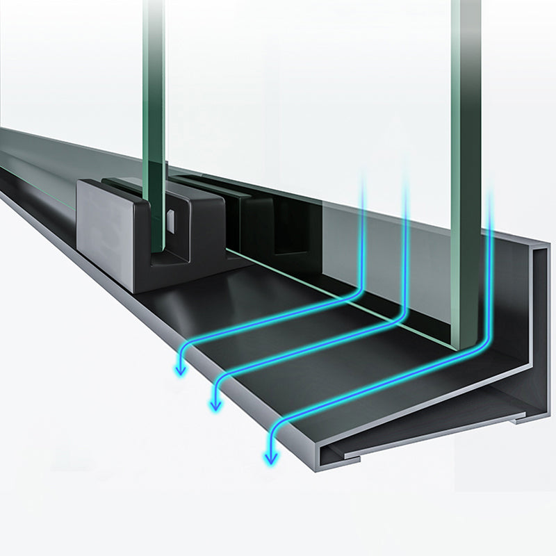 Semi Frameless Single Move Thickened Tempered Glass Shower Door Clearhalo 'Bathroom Remodel & Bathroom Fixtures' 'Home Improvement' 'home_improvement' 'home_improvement_shower_tub_doors' 'Shower and Tub Doors' 'shower_tub_doors' 'Showers & Bathtubs' 6850931