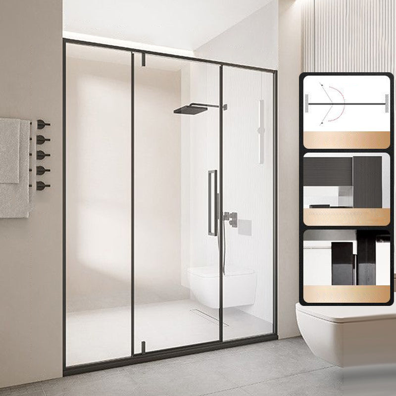 Single Sliding Semi Frameless Shower Door, Tempered Glass Shower Screen Left Clearhalo 'Bathroom Remodel & Bathroom Fixtures' 'Home Improvement' 'home_improvement' 'home_improvement_shower_tub_doors' 'Shower and Tub Doors' 'shower_tub_doors' 'Showers & Bathtubs' 6850946