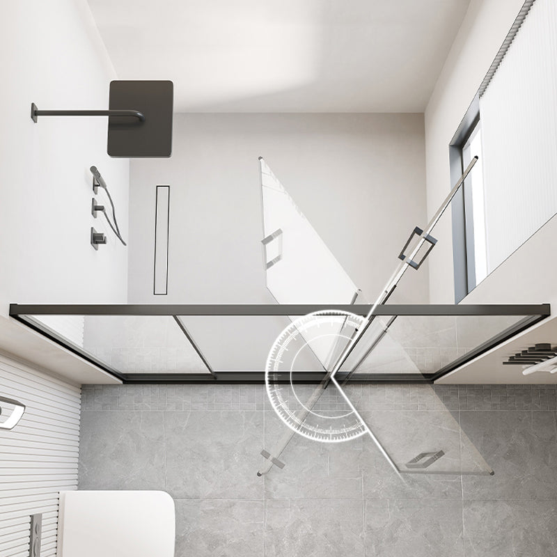 Single Sliding Semi Frameless Shower Door, Tempered Glass Shower Screen Clearhalo 'Bathroom Remodel & Bathroom Fixtures' 'Home Improvement' 'home_improvement' 'home_improvement_shower_tub_doors' 'Shower and Tub Doors' 'shower_tub_doors' 'Showers & Bathtubs' 6850949