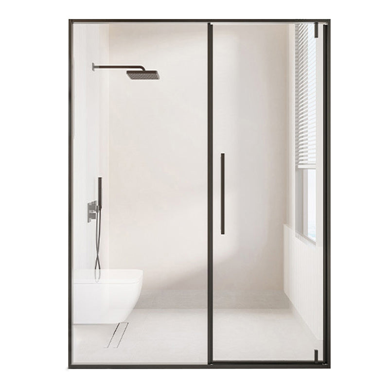 Single Sliding Semi Frameless Shower Door, Tempered Glass Shower Screen Clearhalo 'Bathroom Remodel & Bathroom Fixtures' 'Home Improvement' 'home_improvement' 'home_improvement_shower_tub_doors' 'Shower and Tub Doors' 'shower_tub_doors' 'Showers & Bathtubs' 6850950