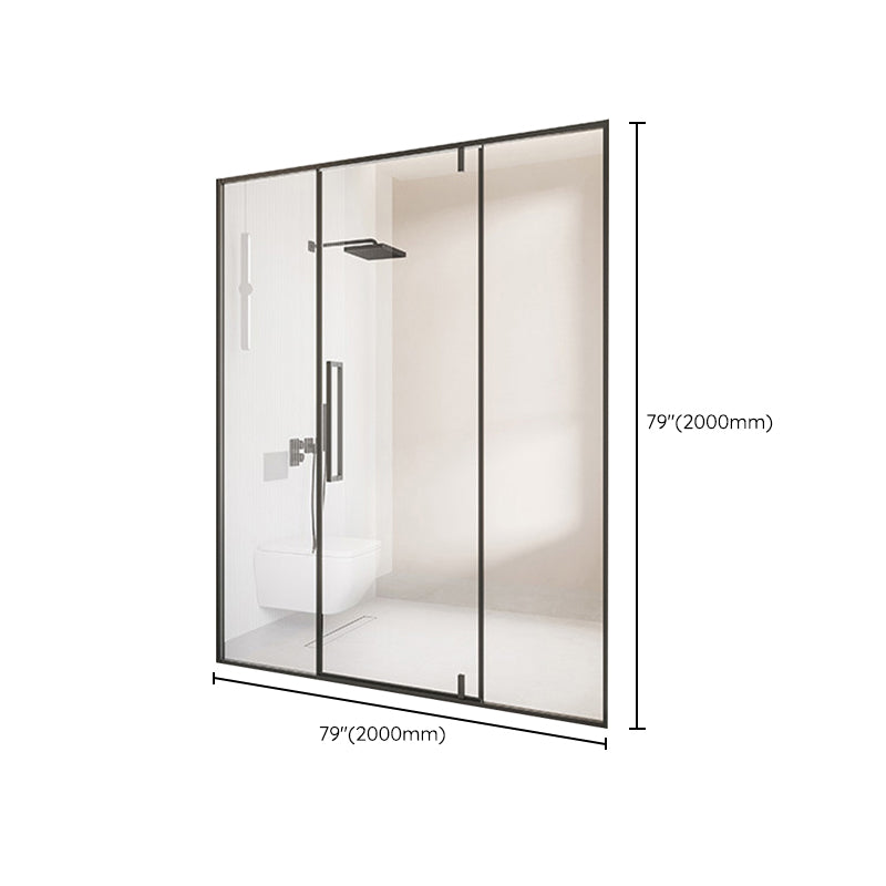Single Sliding Semi Frameless Shower Door, Tempered Glass Shower Screen Clearhalo 'Bathroom Remodel & Bathroom Fixtures' 'Home Improvement' 'home_improvement' 'home_improvement_shower_tub_doors' 'Shower and Tub Doors' 'shower_tub_doors' 'Showers & Bathtubs' 6850968