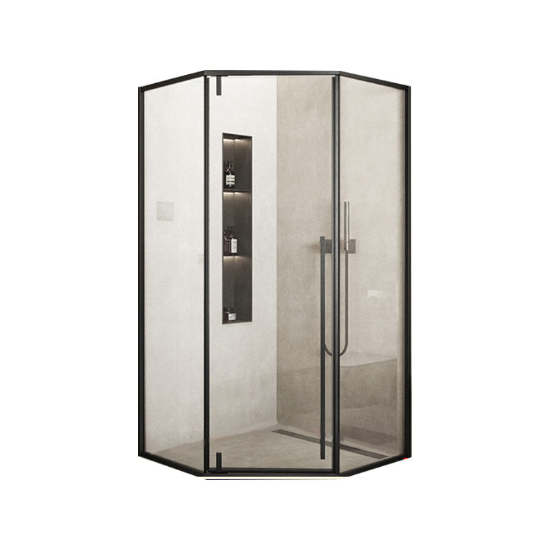 Modern Shower Enclosure Corner Black Clear Glass Shower Stall Black Clearhalo 'Bathroom Remodel & Bathroom Fixtures' 'Home Improvement' 'home_improvement' 'home_improvement_shower_stalls_enclosures' 'Shower Stalls & Enclosures' 'shower_stalls_enclosures' 'Showers & Bathtubs' 6857926