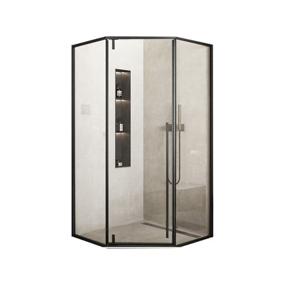 Modern Shower Enclosure Corner Black Clear Glass Shower Stall Black Clearhalo 'Bathroom Remodel & Bathroom Fixtures' 'Home Improvement' 'home_improvement' 'home_improvement_shower_stalls_enclosures' 'Shower Stalls & Enclosures' 'shower_stalls_enclosures' 'Showers & Bathtubs' 6857926