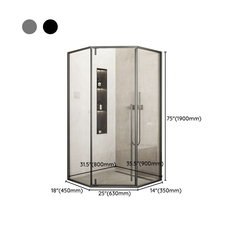 Modern Shower Enclosure Corner Black Clear Glass Shower Stall Clearhalo 'Bathroom Remodel & Bathroom Fixtures' 'Home Improvement' 'home_improvement' 'home_improvement_shower_stalls_enclosures' 'Shower Stalls & Enclosures' 'shower_stalls_enclosures' 'Showers & Bathtubs' 6857931