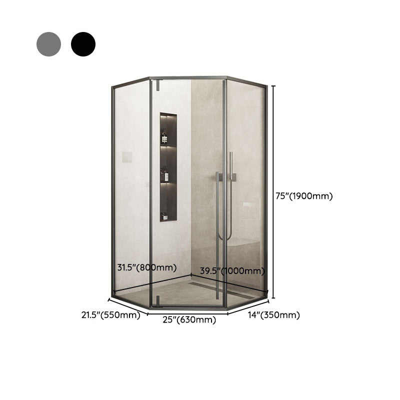 Modern Shower Enclosure Corner Black Clear Glass Shower Stall Clearhalo 'Bathroom Remodel & Bathroom Fixtures' 'Home Improvement' 'home_improvement' 'home_improvement_shower_stalls_enclosures' 'Shower Stalls & Enclosures' 'shower_stalls_enclosures' 'Showers & Bathtubs' 6857932