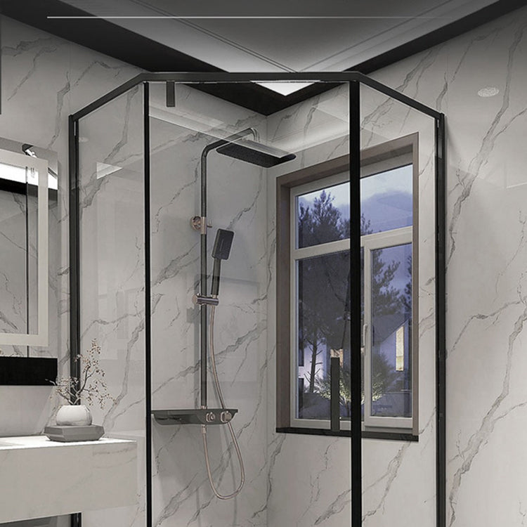 Neo-Angle Framed Shower Enclosure Easy Clean Glass Shower Enclosure Clearhalo 'Bathroom Remodel & Bathroom Fixtures' 'Home Improvement' 'home_improvement' 'home_improvement_shower_stalls_enclosures' 'Shower Stalls & Enclosures' 'shower_stalls_enclosures' 'Showers & Bathtubs' 6857975