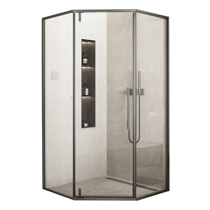 Neo-Angle Framed Shower Enclosure Easy Clean Glass Shower Enclosure Clearhalo 'Bathroom Remodel & Bathroom Fixtures' 'Home Improvement' 'home_improvement' 'home_improvement_shower_stalls_enclosures' 'Shower Stalls & Enclosures' 'shower_stalls_enclosures' 'Showers & Bathtubs' 6857977