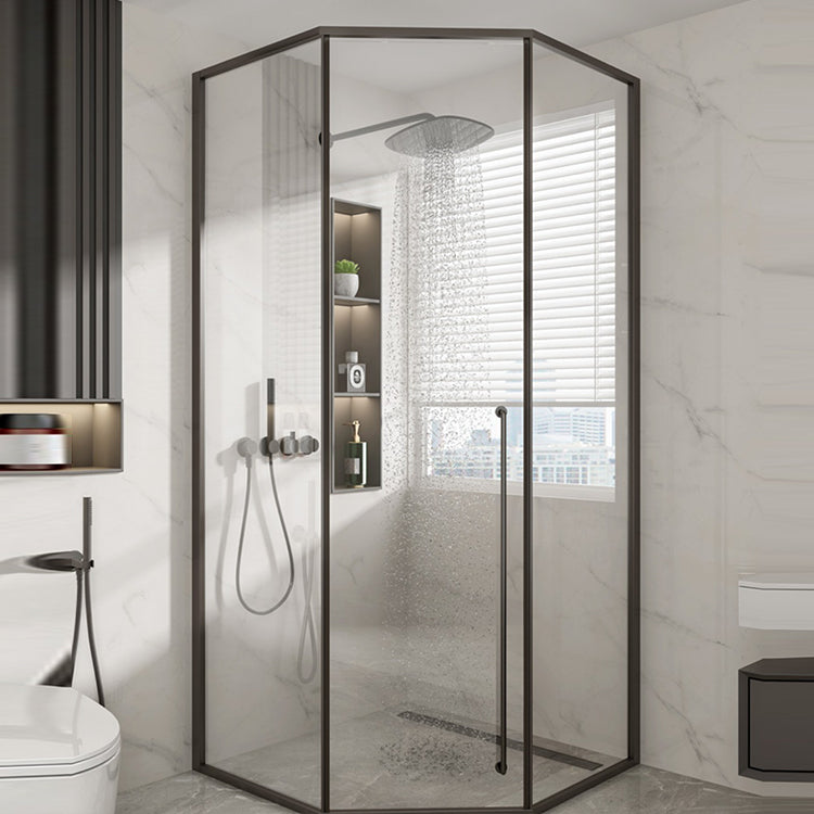 Framed Neo-Angle Shower Enclosure Clear Easy Clean Glass Shower Enclosure Clearhalo 'Bathroom Remodel & Bathroom Fixtures' 'Home Improvement' 'home_improvement' 'home_improvement_shower_stalls_enclosures' 'Shower Stalls & Enclosures' 'shower_stalls_enclosures' 'Showers & Bathtubs' 6857986