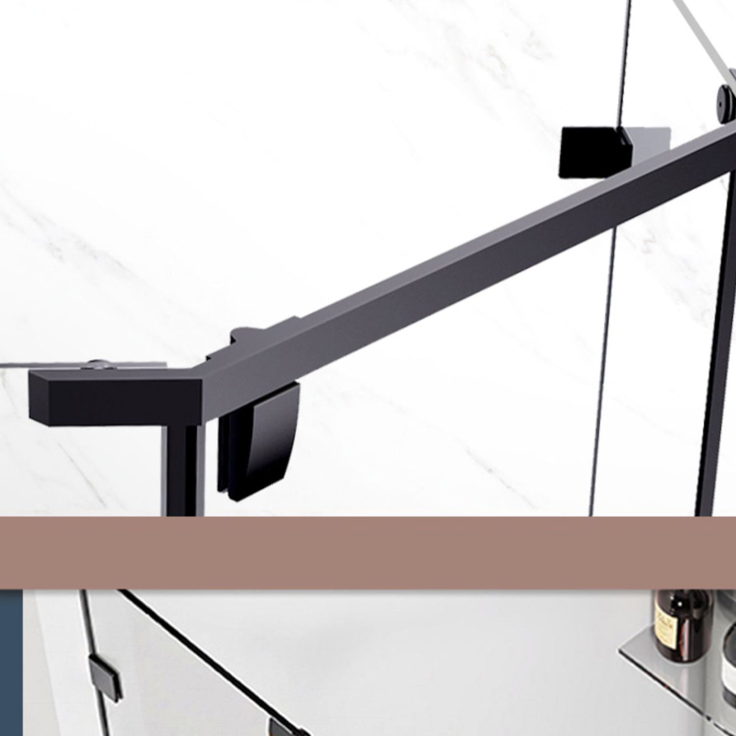 Neo-Angle Polished Glass Shower Enclosure Matt Black Frame Shower Stall Clearhalo 'Bathroom Remodel & Bathroom Fixtures' 'Home Improvement' 'home_improvement' 'home_improvement_shower_stalls_enclosures' 'Shower Stalls & Enclosures' 'shower_stalls_enclosures' 'Showers & Bathtubs' 6858011