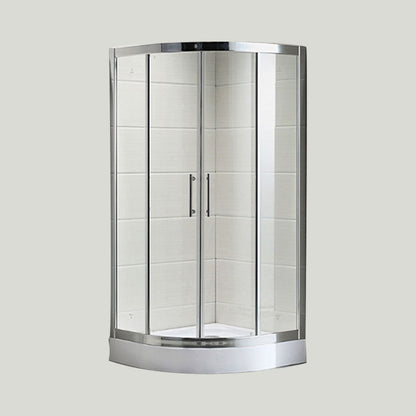 Modern Shower Stall Tempered Glass Easy Clean Glass Double Sliding Corner Shower Kit Aluminum Silver Clearhalo 'Bathroom Remodel & Bathroom Fixtures' 'Home Improvement' 'home_improvement' 'home_improvement_shower_stalls_enclosures' 'Shower Stalls & Enclosures' 'shower_stalls_enclosures' 'Showers & Bathtubs' 6858074