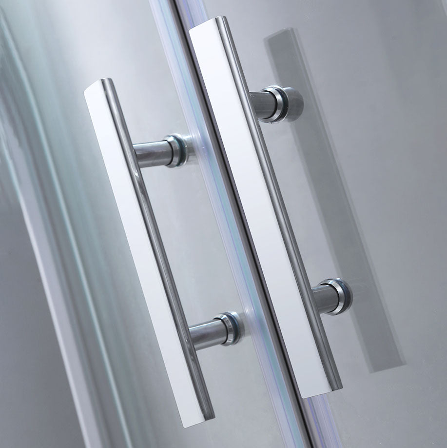 Modern Shower Stall Tempered Glass Easy Clean Glass Double Sliding Corner Shower Kit Clearhalo 'Bathroom Remodel & Bathroom Fixtures' 'Home Improvement' 'home_improvement' 'home_improvement_shower_stalls_enclosures' 'Shower Stalls & Enclosures' 'shower_stalls_enclosures' 'Showers & Bathtubs' 6858079