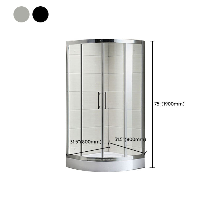 Modern Shower Stall Tempered Glass Easy Clean Glass Double Sliding Corner Shower Kit Clearhalo 'Bathroom Remodel & Bathroom Fixtures' 'Home Improvement' 'home_improvement' 'home_improvement_shower_stalls_enclosures' 'Shower Stalls & Enclosures' 'shower_stalls_enclosures' 'Showers & Bathtubs' 6858085