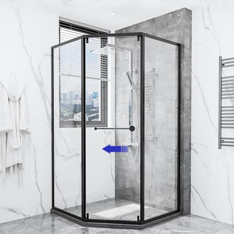 Modern Clear Glass Double Sliding Shower Enclosure Framed Shower Enclosure Clearhalo 'Bathroom Remodel & Bathroom Fixtures' 'Home Improvement' 'home_improvement' 'home_improvement_shower_stalls_enclosures' 'Shower Stalls & Enclosures' 'shower_stalls_enclosures' 'Showers & Bathtubs' 6858093
