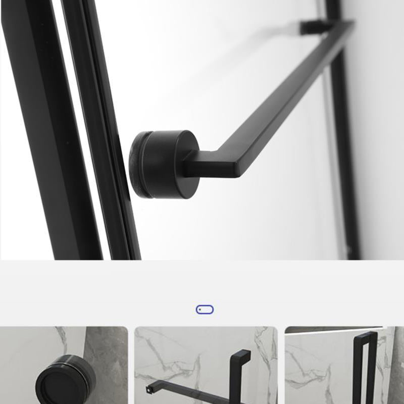 Modern Clear Glass Double Sliding Shower Enclosure Framed Shower Enclosure Clearhalo 'Bathroom Remodel & Bathroom Fixtures' 'Home Improvement' 'home_improvement' 'home_improvement_shower_stalls_enclosures' 'Shower Stalls & Enclosures' 'shower_stalls_enclosures' 'Showers & Bathtubs' 6858097