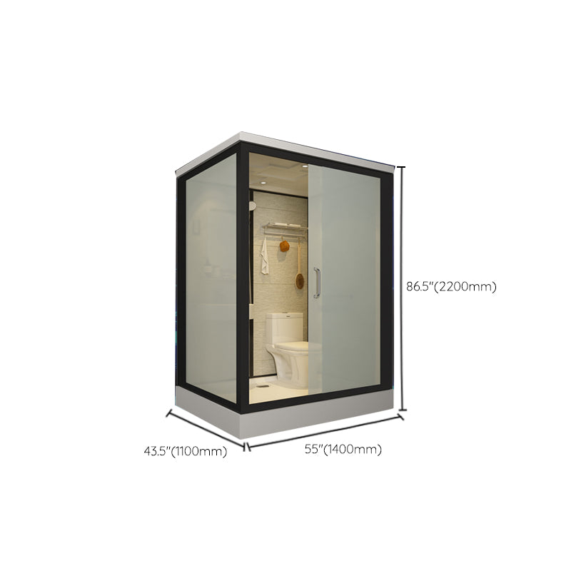 Contemporary Framed Shower Stall Frosted Shower Stall with Ceiling Clearhalo 'Bathroom Remodel & Bathroom Fixtures' 'Home Improvement' 'home_improvement' 'home_improvement_shower_stalls_enclosures' 'Shower Stalls & Enclosures' 'shower_stalls_enclosures' 'Showers & Bathtubs' 6858144