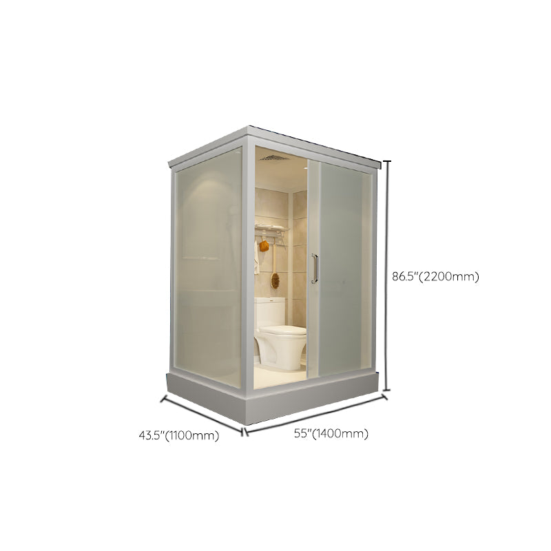 Contemporary Framed Shower Stall Frosted Shower Stall with Ceiling Clearhalo 'Bathroom Remodel & Bathroom Fixtures' 'Home Improvement' 'home_improvement' 'home_improvement_shower_stalls_enclosures' 'Shower Stalls & Enclosures' 'shower_stalls_enclosures' 'Showers & Bathtubs' 6858145