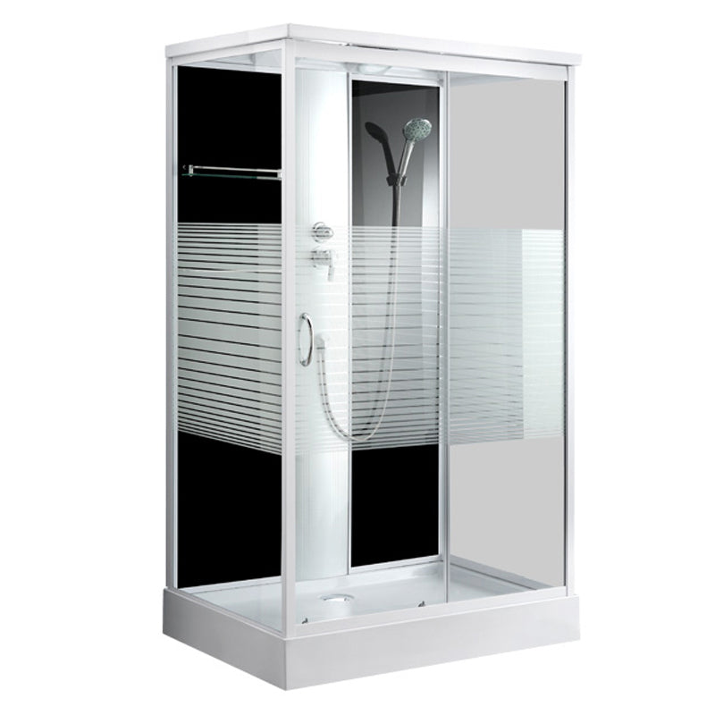 Modern Rectangle Shower Stall Tempered Framed Shower Stall for Bathroom Striped Clearhalo 'Bathroom Remodel & Bathroom Fixtures' 'Home Improvement' 'home_improvement' 'home_improvement_shower_stalls_enclosures' 'Shower Stalls & Enclosures' 'shower_stalls_enclosures' 'Showers & Bathtubs' 6858150