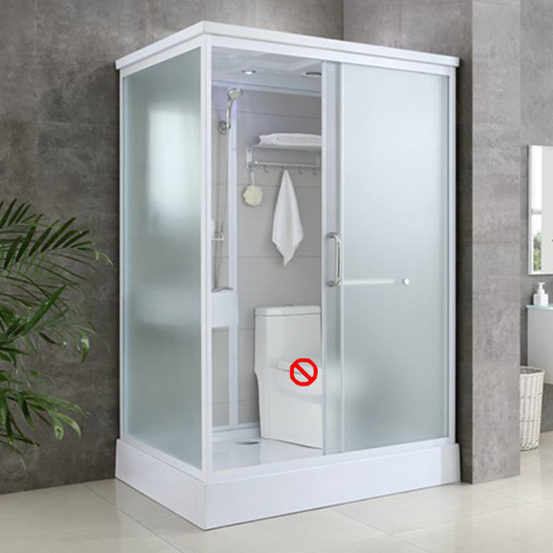 Tempered Glass Shower Stall with Shower Base Rectangle Shower Stall 43.3"L x 55.1"W x 84.6"H Toilet Not Included White Clearhalo 'Bathroom Remodel & Bathroom Fixtures' 'Home Improvement' 'home_improvement' 'home_improvement_shower_stalls_enclosures' 'Shower Stalls & Enclosures' 'shower_stalls_enclosures' 'Showers & Bathtubs' 6858200