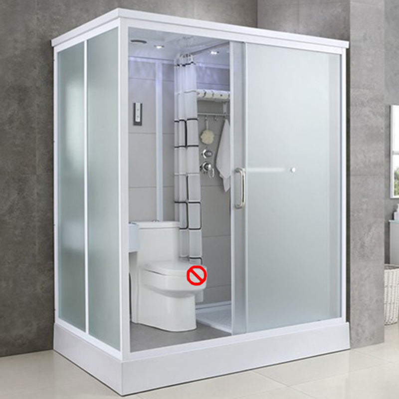 Tempered Glass Shower Stall with Shower Base Rectangle Shower Stall 47"L x 55"W x 85"H Toilet Not Included White Clearhalo 'Bathroom Remodel & Bathroom Fixtures' 'Home Improvement' 'home_improvement' 'home_improvement_shower_stalls_enclosures' 'Shower Stalls & Enclosures' 'shower_stalls_enclosures' 'Showers & Bathtubs' 6858206