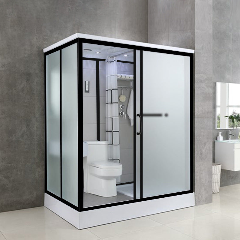 Tempered Glass Shower Stall with Shower Base Rectangle Shower Stall 47"L x 55"W x 85"H Toilet Included White Clearhalo 'Bathroom Remodel & Bathroom Fixtures' 'Home Improvement' 'home_improvement' 'home_improvement_shower_stalls_enclosures' 'Shower Stalls & Enclosures' 'shower_stalls_enclosures' 'Showers & Bathtubs' 6858218