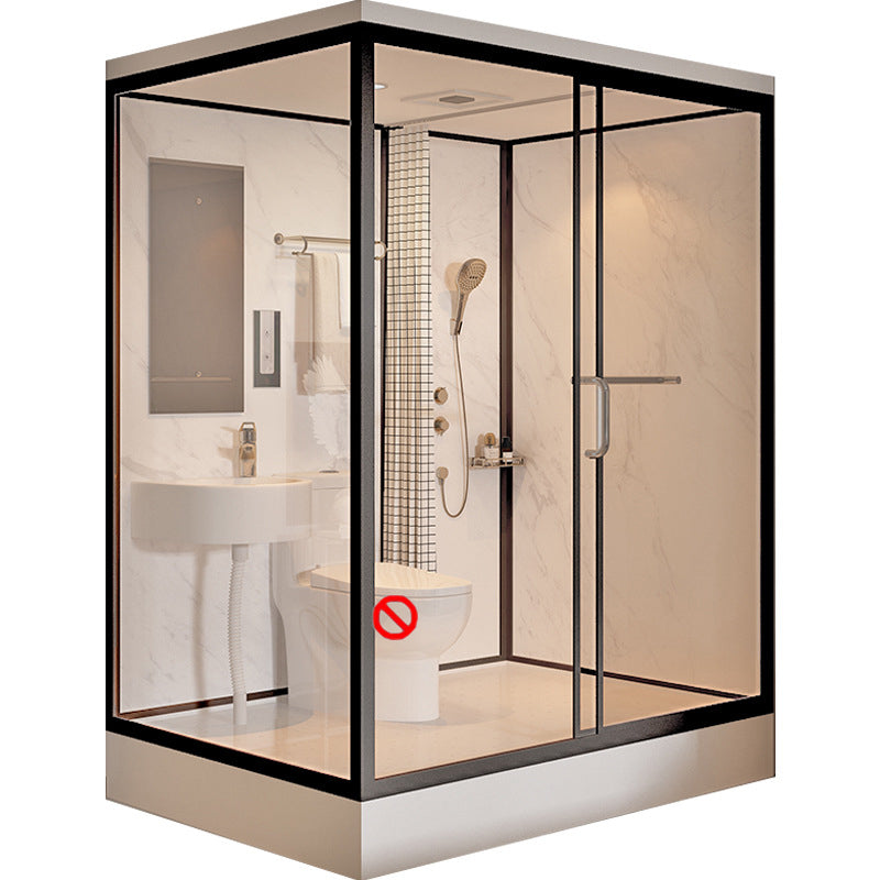 Tempered Glass Shower Stall with Shower Base Rectangle Shower Stall 47"L x 67"W x 85"H Toilet Not Included Black Clearhalo 'Bathroom Remodel & Bathroom Fixtures' 'Home Improvement' 'home_improvement' 'home_improvement_shower_stalls_enclosures' 'Shower Stalls & Enclosures' 'shower_stalls_enclosures' 'Showers & Bathtubs' 6858221