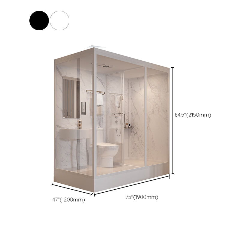 Tempered Glass Shower Stall with Shower Base Rectangle Shower Stall Clearhalo 'Bathroom Remodel & Bathroom Fixtures' 'Home Improvement' 'home_improvement' 'home_improvement_shower_stalls_enclosures' 'Shower Stalls & Enclosures' 'shower_stalls_enclosures' 'Showers & Bathtubs' 6858224