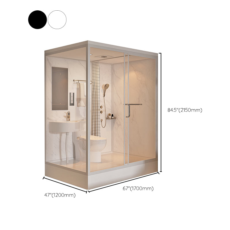 Tempered Glass Shower Stall with Shower Base Rectangle Shower Stall Clearhalo 'Bathroom Remodel & Bathroom Fixtures' 'Home Improvement' 'home_improvement' 'home_improvement_shower_stalls_enclosures' 'Shower Stalls & Enclosures' 'shower_stalls_enclosures' 'Showers & Bathtubs' 6858226