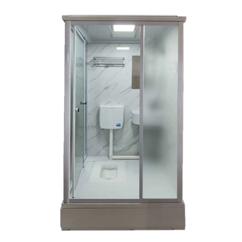 Tempered Glass Single Sliding Shower Enclosure White One Piece Frame Shower Enclosure Clearhalo 'Bathroom Remodel & Bathroom Fixtures' 'Home Improvement' 'home_improvement' 'home_improvement_shower_stalls_enclosures' 'Shower Stalls & Enclosures' 'shower_stalls_enclosures' 'Showers & Bathtubs' 6858305