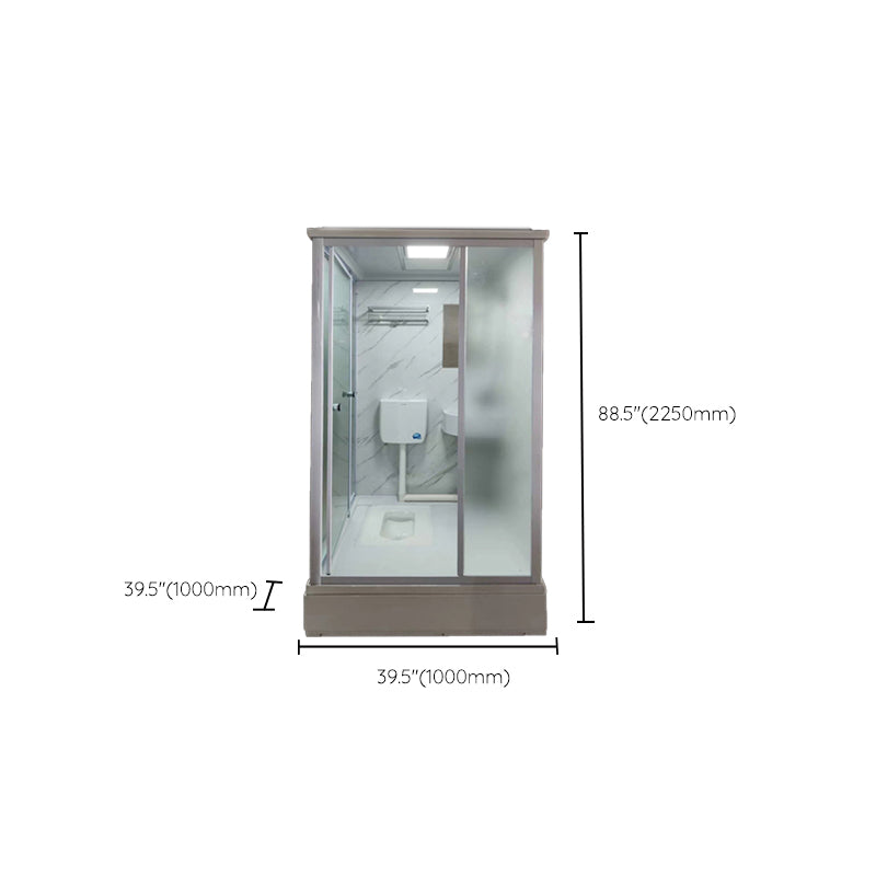 Tempered Glass Single Sliding Shower Enclosure White One Piece Frame Shower Enclosure Clearhalo 'Bathroom Remodel & Bathroom Fixtures' 'Home Improvement' 'home_improvement' 'home_improvement_shower_stalls_enclosures' 'Shower Stalls & Enclosures' 'shower_stalls_enclosures' 'Showers & Bathtubs' 6858318
