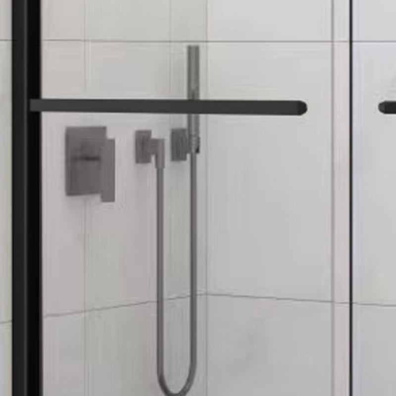 Double Shift Thickened Tempered Glass Shower Door, Semi Frameless Stainless Steel Clearhalo 'Bathroom Remodel & Bathroom Fixtures' 'Home Improvement' 'home_improvement' 'home_improvement_shower_tub_doors' 'Shower and Tub Doors' 'shower_tub_doors' 'Showers & Bathtubs' 6858360