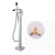 Modern Bathroom Faucet Floor Standing Handheld Shower Head Faucet Silver Ground Clearhalo 'Bathroom Remodel & Bathroom Fixtures' 'Bathtub Faucets' 'bathtub_faucets' 'Home Improvement' 'home_improvement' 'home_improvement_bathtub_faucets' 6859050