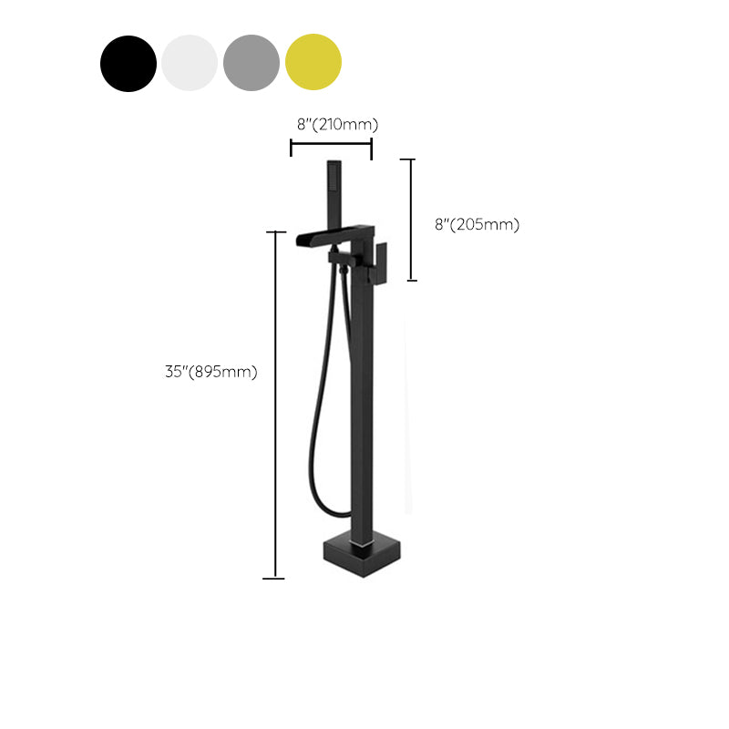 Modern Bathroom Faucet Floor Standing Handheld Shower Head Faucet Clearhalo 'Bathroom Remodel & Bathroom Fixtures' 'Bathtub Faucets' 'bathtub_faucets' 'Home Improvement' 'home_improvement' 'home_improvement_bathtub_faucets' 6859058