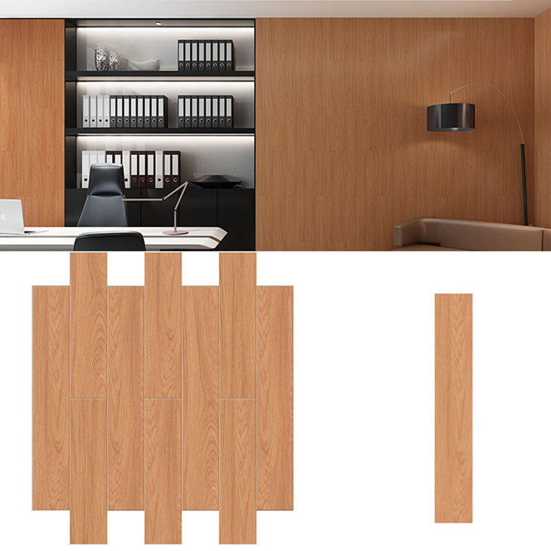 Modern Tin Backsplash Paneling Smooth Wall Ceiling Wood Board Set of 10 Light Brown 36"L x 6"W Clearhalo 'Flooring 'Home Improvement' 'home_improvement' 'home_improvement_wall_paneling' 'Wall Paneling' 'wall_paneling' 'Walls & Ceilings' Walls and Ceiling' 6859117