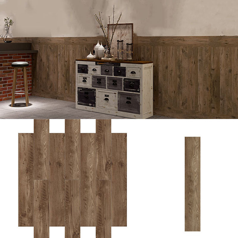 Modern Tin Backsplash Paneling Smooth Wall Ceiling Wood Board Set of 10 Red Brown 36"L x 6"W Clearhalo 'Flooring 'Home Improvement' 'home_improvement' 'home_improvement_wall_paneling' 'Wall Paneling' 'wall_paneling' 'Walls & Ceilings' Walls and Ceiling' 6859123