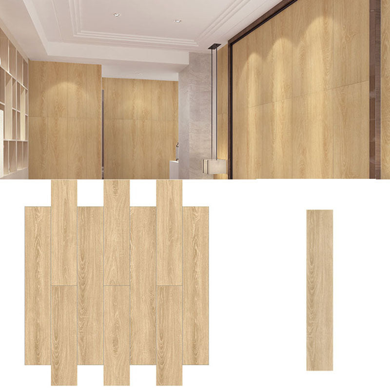 Modern Tin Backsplash Paneling Smooth Wall Ceiling Wood Board Set of 10 Beige 36"L x 6"W Clearhalo 'Flooring 'Home Improvement' 'home_improvement' 'home_improvement_wall_paneling' 'Wall Paneling' 'wall_paneling' 'Walls & Ceilings' Walls and Ceiling' 6859124