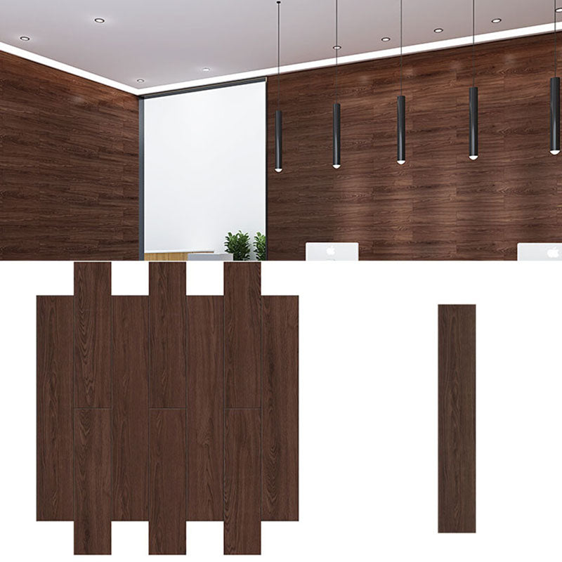 Modern Tin Backsplash Paneling Smooth Wall Ceiling Wood Board Set of 10 Coffee 36"L x 6"W Clearhalo 'Flooring 'Home Improvement' 'home_improvement' 'home_improvement_wall_paneling' 'Wall Paneling' 'wall_paneling' 'Walls & Ceilings' Walls and Ceiling' 6859125