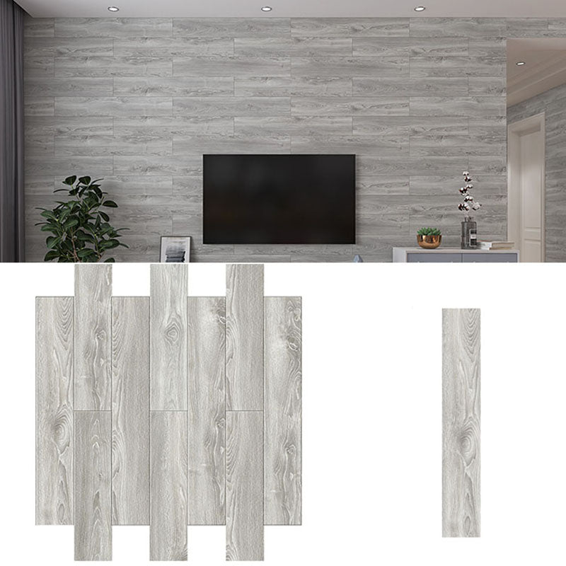 Modern Tin Backsplash Paneling Smooth Wall Ceiling Wood Board Set of 10 Light Gray 36"L x 6"W Clearhalo 'Flooring 'Home Improvement' 'home_improvement' 'home_improvement_wall_paneling' 'Wall Paneling' 'wall_paneling' 'Walls & Ceilings' Walls and Ceiling' 6859126