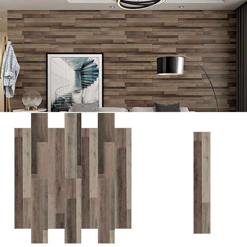 Modern Tin Backsplash Paneling Smooth Wall Ceiling Wood Board Set of 10 Dark Brown 36"L x 6"W Clearhalo 'Flooring 'Home Improvement' 'home_improvement' 'home_improvement_wall_paneling' 'Wall Paneling' 'wall_paneling' 'Walls & Ceilings' Walls and Ceiling' 6859127