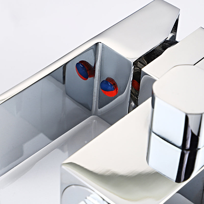 Contemporary Freestanding Tub Filler Brass Tub Filler with Hand-shower Clearhalo 'Bathroom Remodel & Bathroom Fixtures' 'Bathtub Faucets' 'bathtub_faucets' 'Home Improvement' 'home_improvement' 'home_improvement_bathtub_faucets' 6859261