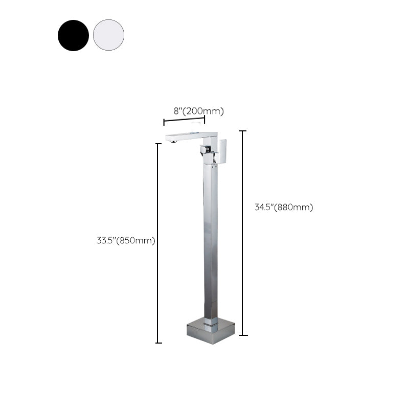 Contemporary Freestanding Tub Filler Brass Tub Filler with Hand-shower Clearhalo 'Bathroom Remodel & Bathroom Fixtures' 'Bathtub Faucets' 'bathtub_faucets' 'Home Improvement' 'home_improvement' 'home_improvement_bathtub_faucets' 6859274