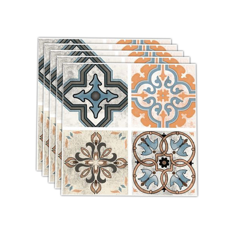 Multi-Tonal Style Vinyl Plank Peel and Stick Porcelain Tile Look Vinyl Plank Flooring Yellow Blue 12" x 12" Clearhalo 'Flooring 'Home Improvement' 'home_improvement' 'home_improvement_vinyl_flooring' 'Vinyl Flooring' 'vinyl_flooring' Walls and Ceiling' 6859497