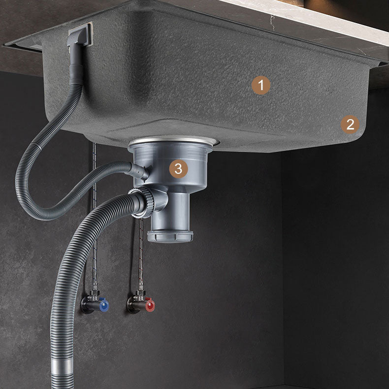 Modern Kitchen Sink Stainless Steel Strainer Kitchen Sink with Faucet in Chrome Clearhalo 'Home Improvement' 'home_improvement' 'home_improvement_kitchen_sinks' 'Kitchen Remodel & Kitchen Fixtures' 'Kitchen Sinks & Faucet Components' 'Kitchen Sinks' 'kitchen_sinks' 6859686