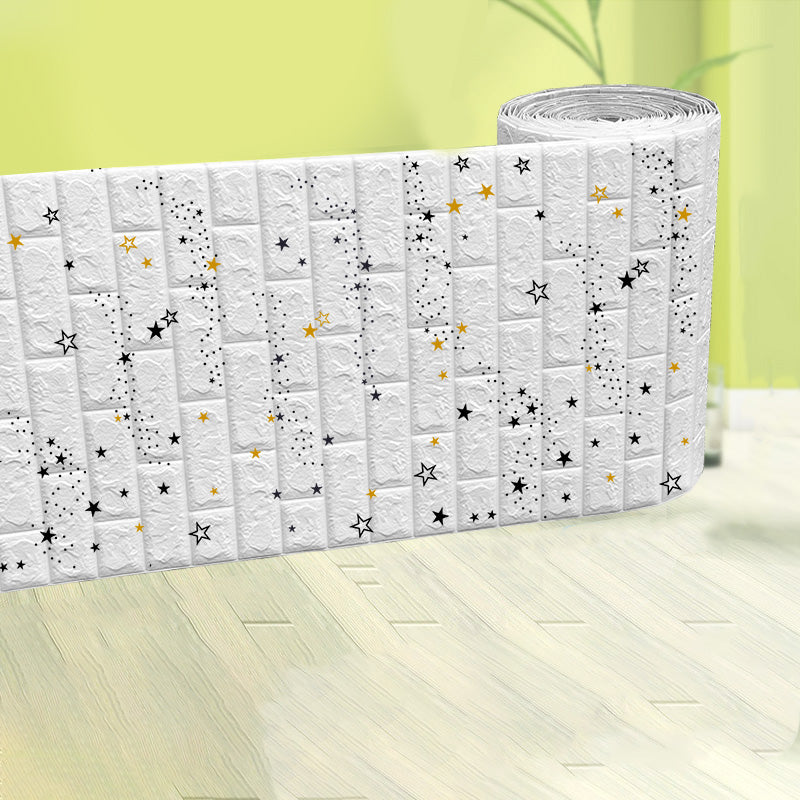 Contemporary Wall Access Panel Self-Adhesive Wall Access Panel with Waterproof Black White 196.8" Clearhalo 'Flooring 'Home Improvement' 'home_improvement' 'home_improvement_wall_paneling' 'Wall Paneling' 'wall_paneling' 'Walls & Ceilings' Walls and Ceiling' 6859729